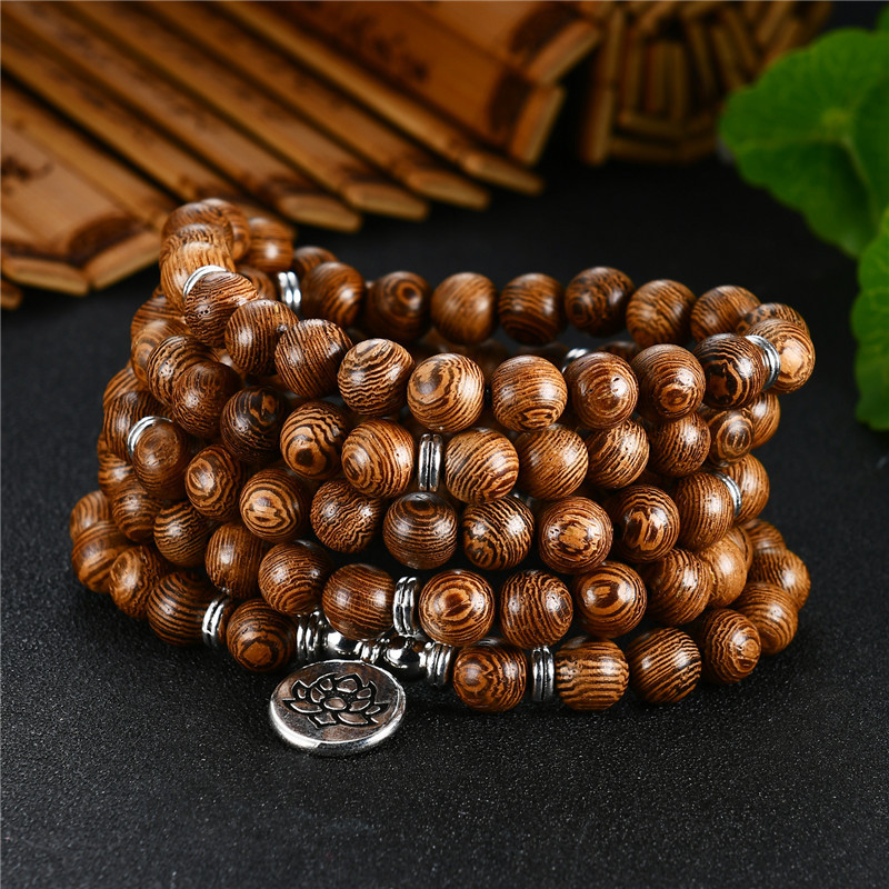 Handcrafted mala bead wrap bracelet