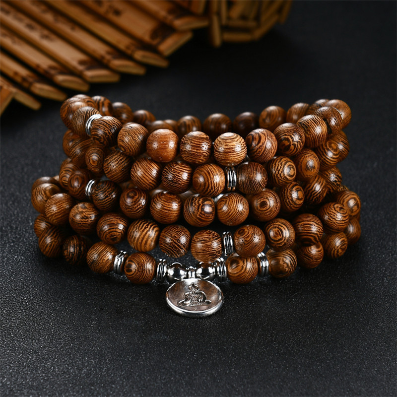 108 Mala Beads Bracelets Pendant Handcrafted Yoga Jewelry Wrap Bracelet for Men & Women