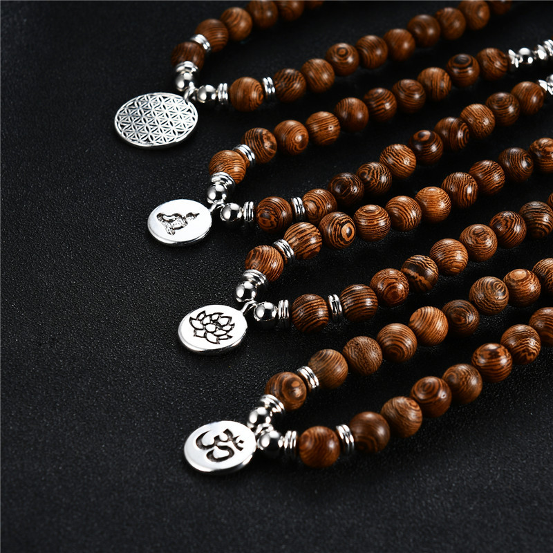 108 Mala Beads Bracelets Pendant Handcrafted Yoga Jewelry Wrap Bracelet for Men & Women