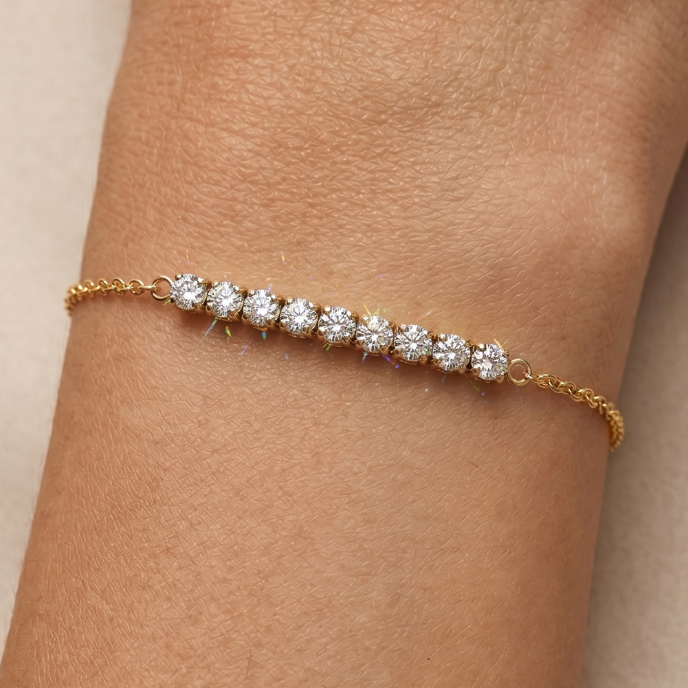 HTKB01 3mm Cubic Zirconia Inlay Handmade Adjustable Extended Chain 316 Stainless Steel Bracelet Wear Polished Bracelet