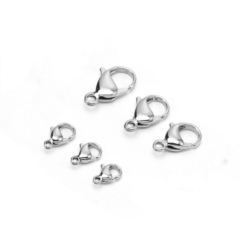ELITE High Quality 316L Stainless Steel DIY Jewelry Lobster Clasp 18K Gold Plated 9/10/11/12/13/15mm Finding Necklace Bracelet