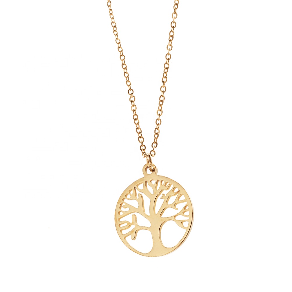 Tree of Life Chain Wholesale Stainless Steel Necklaces 18K Gold Plated Stainless Steel Jewelry Gift Sets For Women and Men