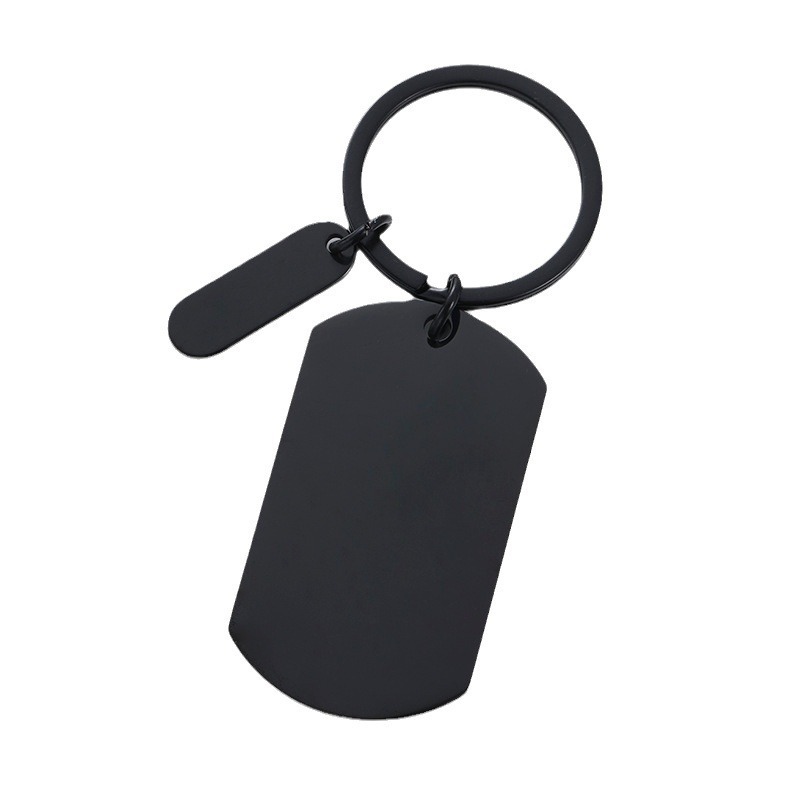 Customized Fashion Simple Stainless Steel Small Strip Pendant Keychain Holiday Gift Metal Keychain for Men Women