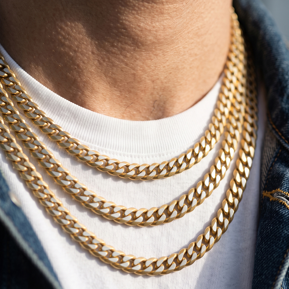 HTNCC03 316 Stainless Steel Box Chain Necklace Anti Tarnish Perfect Polished Fashion Necklaces for Men Women