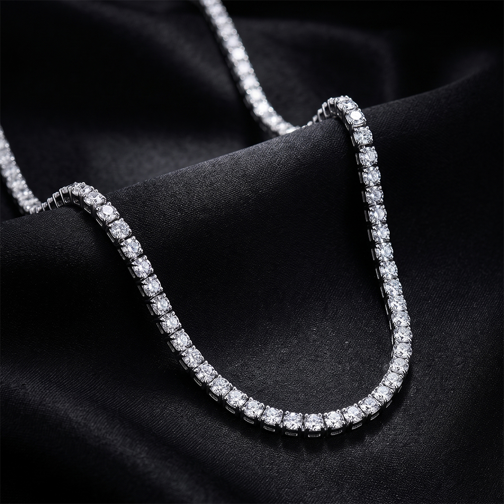 Multi Size Tennis Zircon 316 Stainless Steel Gold Tone Unisex Necklace for Versatile Daily Styling  Continuous Luxurious Sparkle